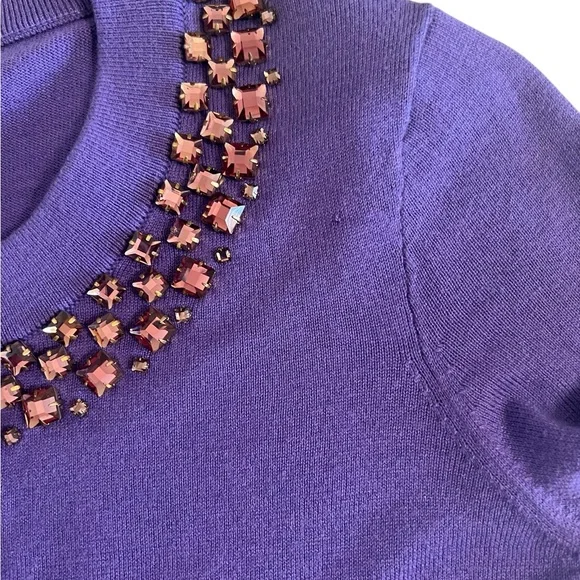 Kate Spade Purple Cardigan with Rhinestones Size XS - Picture 3 of 14